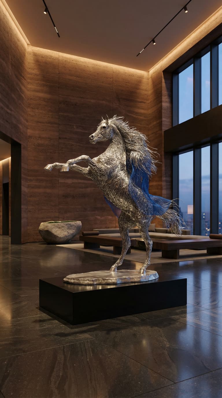 Spirit sculpture in a penthouse